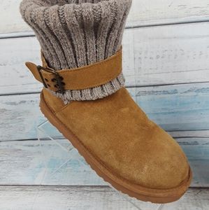 Ugg Cambridge Cable Knit Suede Chestnut Winter 7